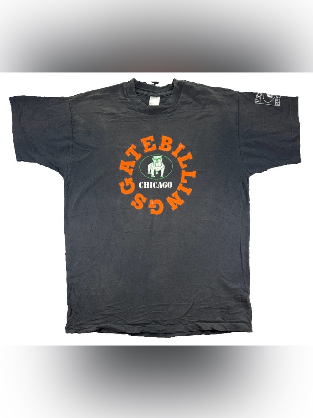 Vintage 90s Victory Records Billingsgate Bulldog T Shirt Men's XL Black Chicago